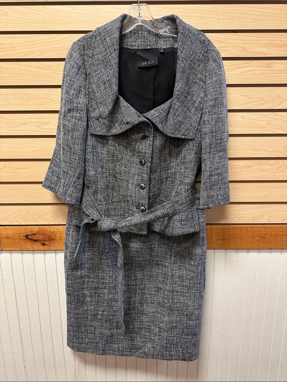 Carlisle Black and White Tweed Button-Front Jacket